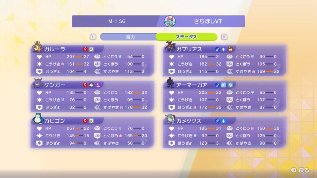 シーズンM-1使用構築『ガルガブゲン』バトルチーム画像2