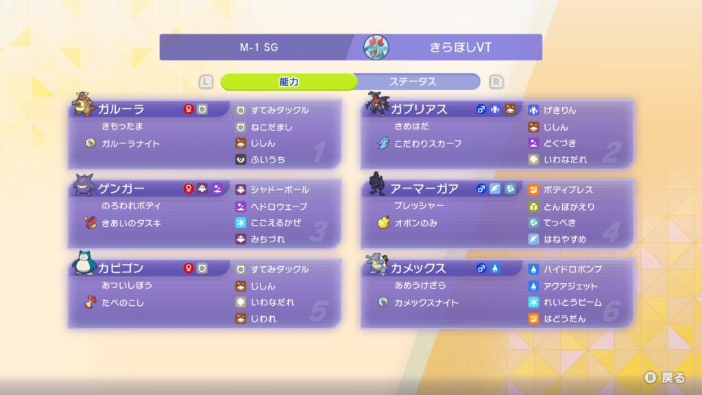 シーズンM-1使用構築『ガルガブゲン』バトルチーム画像1