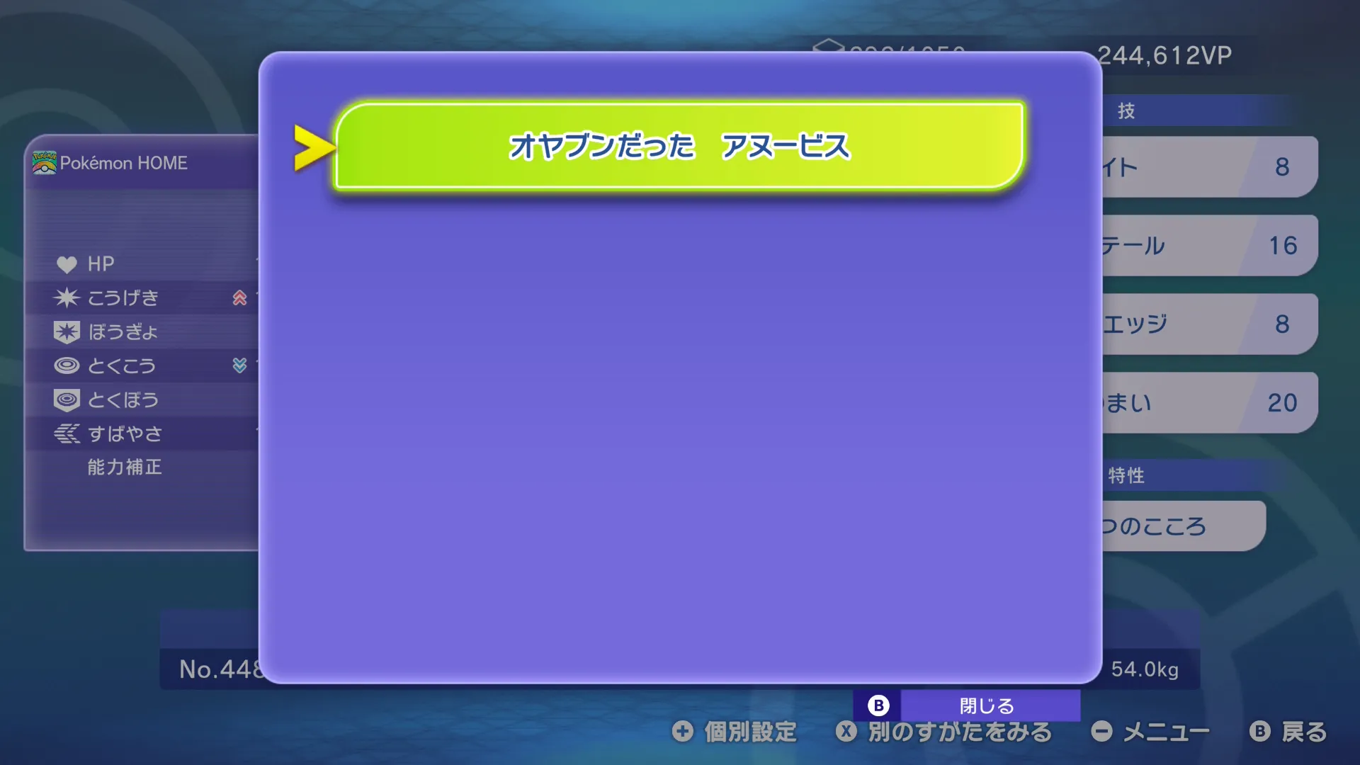 色違いルカリオの取得リボン