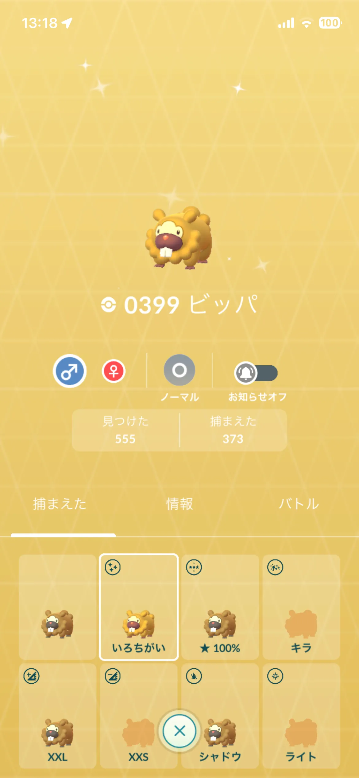 色違いのビッパ(GO)