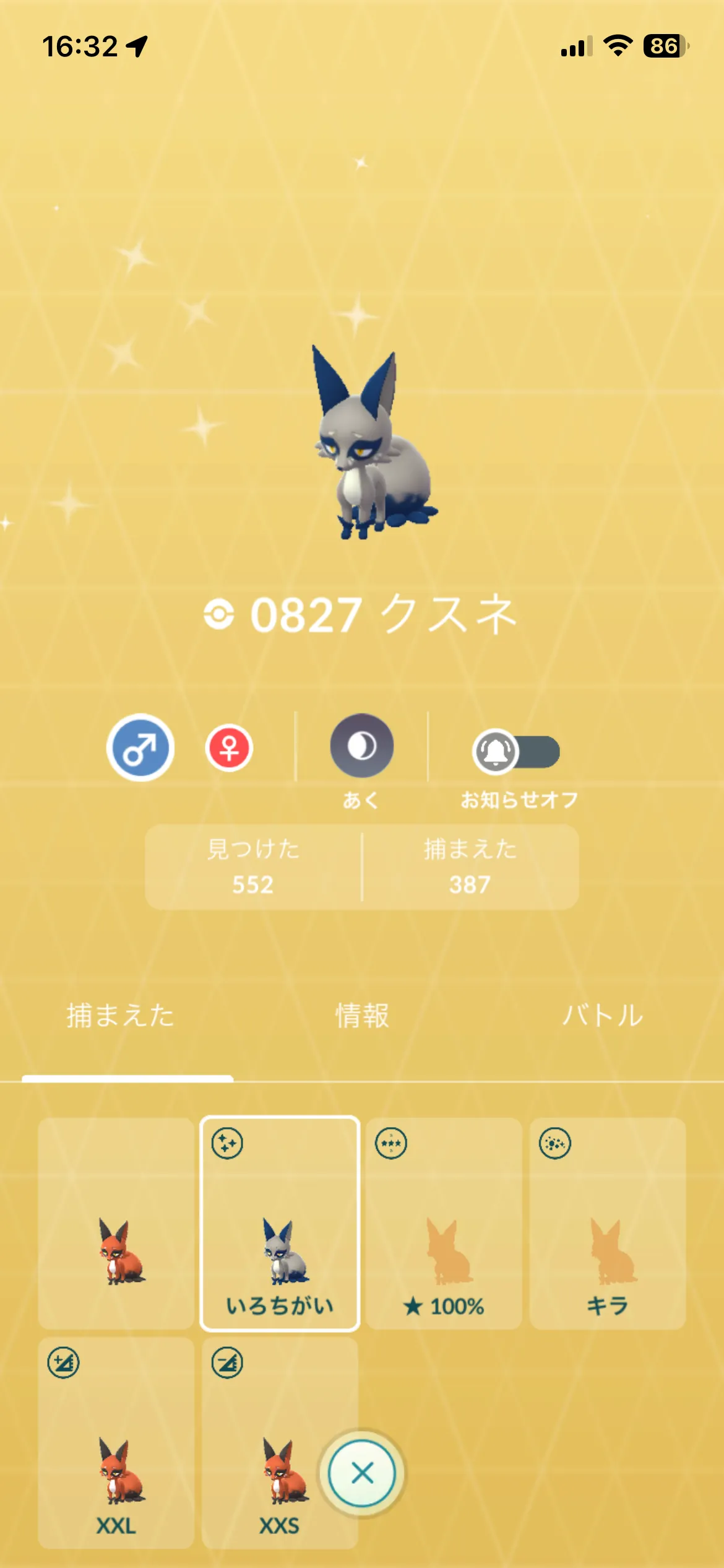 色違いのクスネ(GO)