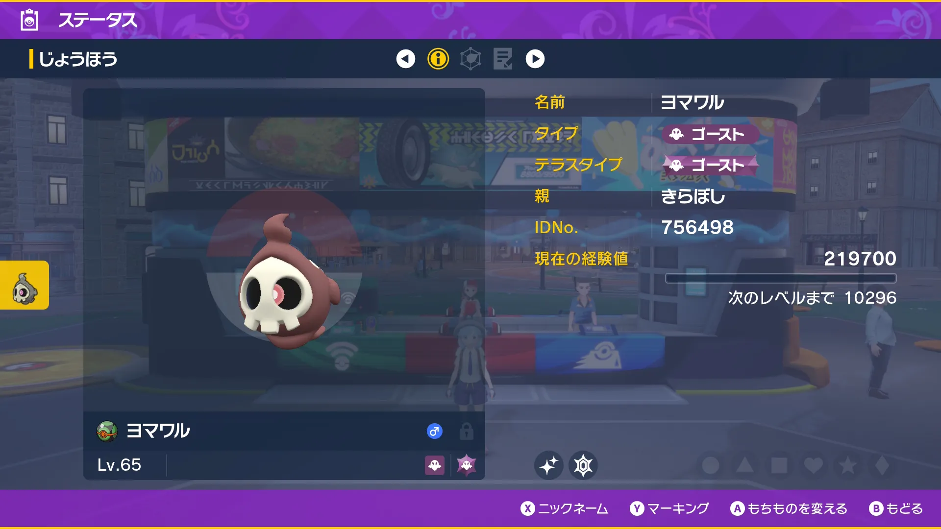 色違いヨマワルのステータス(SV)1